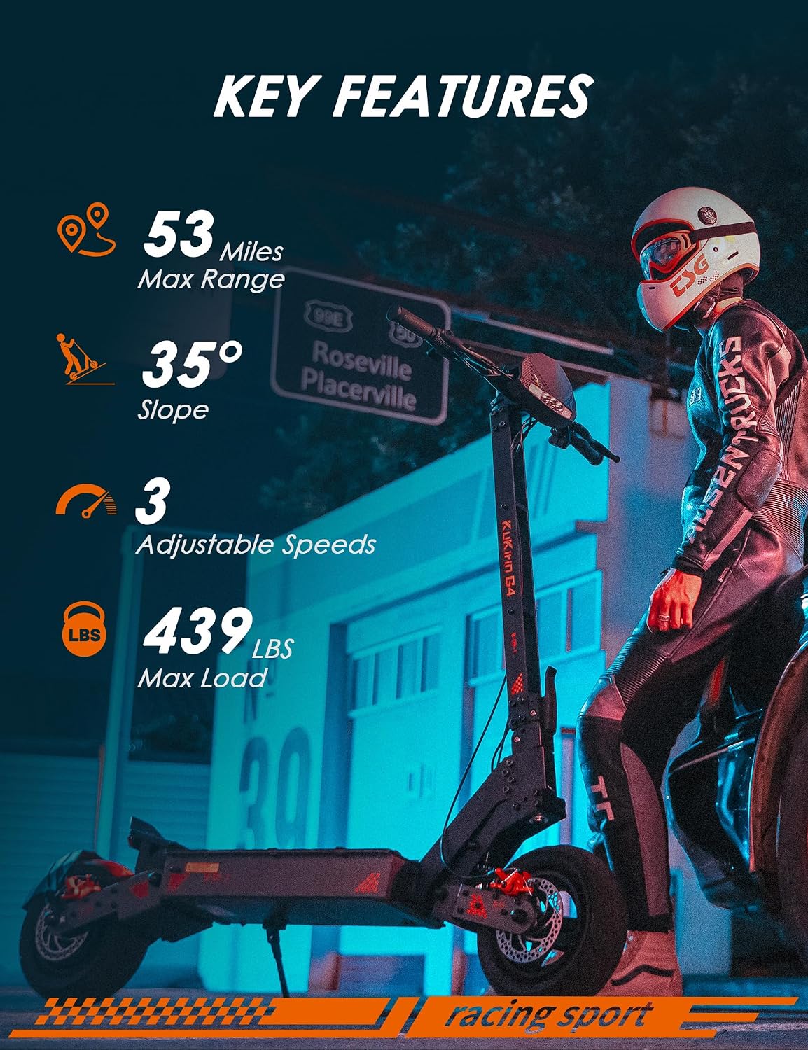 Kukirin G4 Electric Scooter Adult, E Scooter 60V 20Ah Battery up to 75Km Long Range, 11 Inch All Terrain Pneumatic Tire Folding E-Scooters with Dual Suspension & LED Display for Adults and Teens