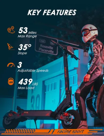 Kukirin G4 Electric Scooter Adult, E Scooter 60V 20Ah Battery up to 75Km Long Range, 11 Inch All Terrain Pneumatic Tire Folding E-Scooters with Dual Suspension & LED Display for Adults and Teens