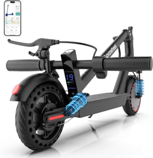 Electric Scooter for Adults, Folding E Scooter with 350W/500W Motor 16/24 Mph Top Speed, Max 19-23 Miles Long Range, 8.5''/10''14'' Solid Tires Commuting Scooters with Dual Brakes System, APP 8.5in-Dual Suspension-16mph