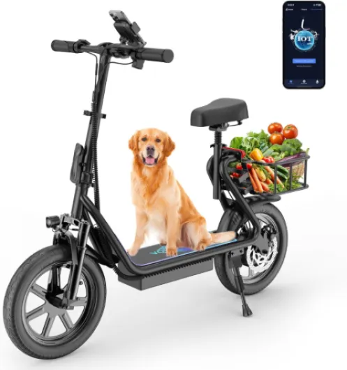 Electric Scooter Adults, 350W/500W Motor, 19/22 MPH Speed, 8.5"/14" Tires, Foldable Commute E-Scooter, APP Control, Braking System 14" 500W 22MPH 27MILE