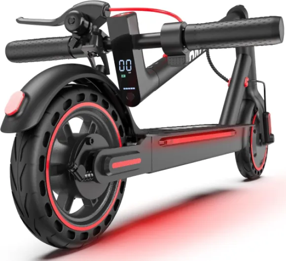 Electric Scooter Adults, Up to 19/23/25Miles & 19/21/22Mph, 8.5/10" Honeycomb Solid Tires, Front/Dual Suspension, Folding E-Scooter Built in Turn/Side Light ES01