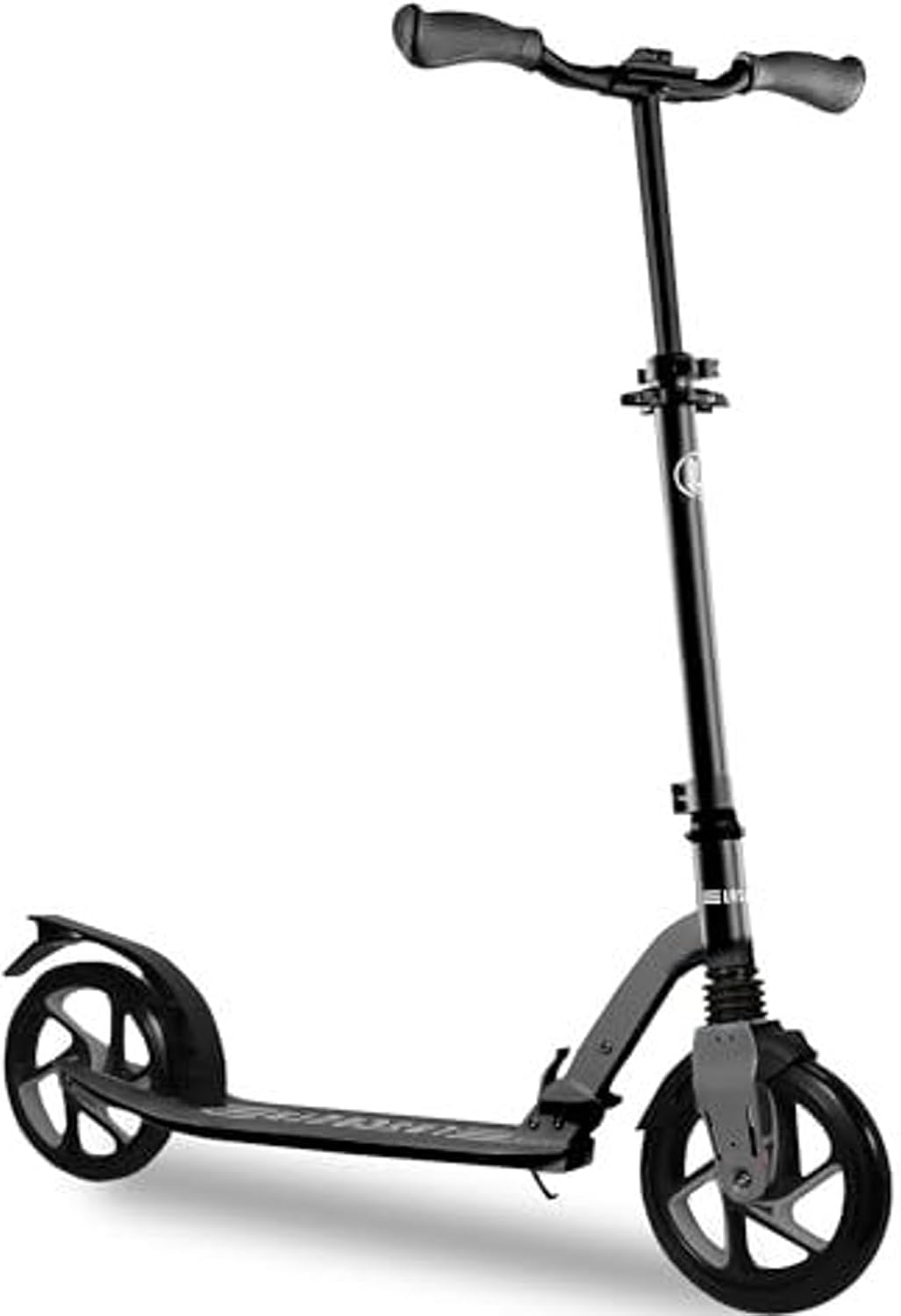 Kick Scooter for Kids Ages 6+, Teens & Adults, Large 8" Sturdy Urethane Wheels - Adjustable Handlebar, Lightweight, Foldable, 220lbs Max Load Black Scooter