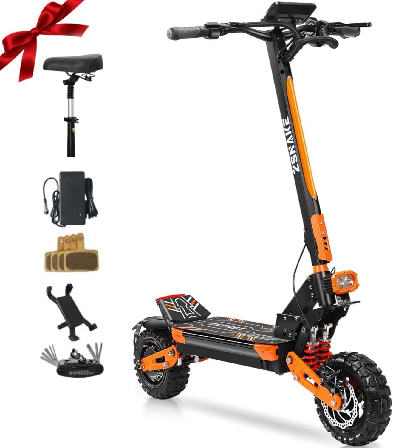 Electric Scooter for Adults, 2800W/6000W Power MotorTop Speed 35/52 MPH, 1080/1800WH Battery,35/60 Miles Range 11" All-Terrain Tire Sport E-Scooter for Daily Commuting 2800W Motors[Top Speed 35MPH/35+Miles Range]