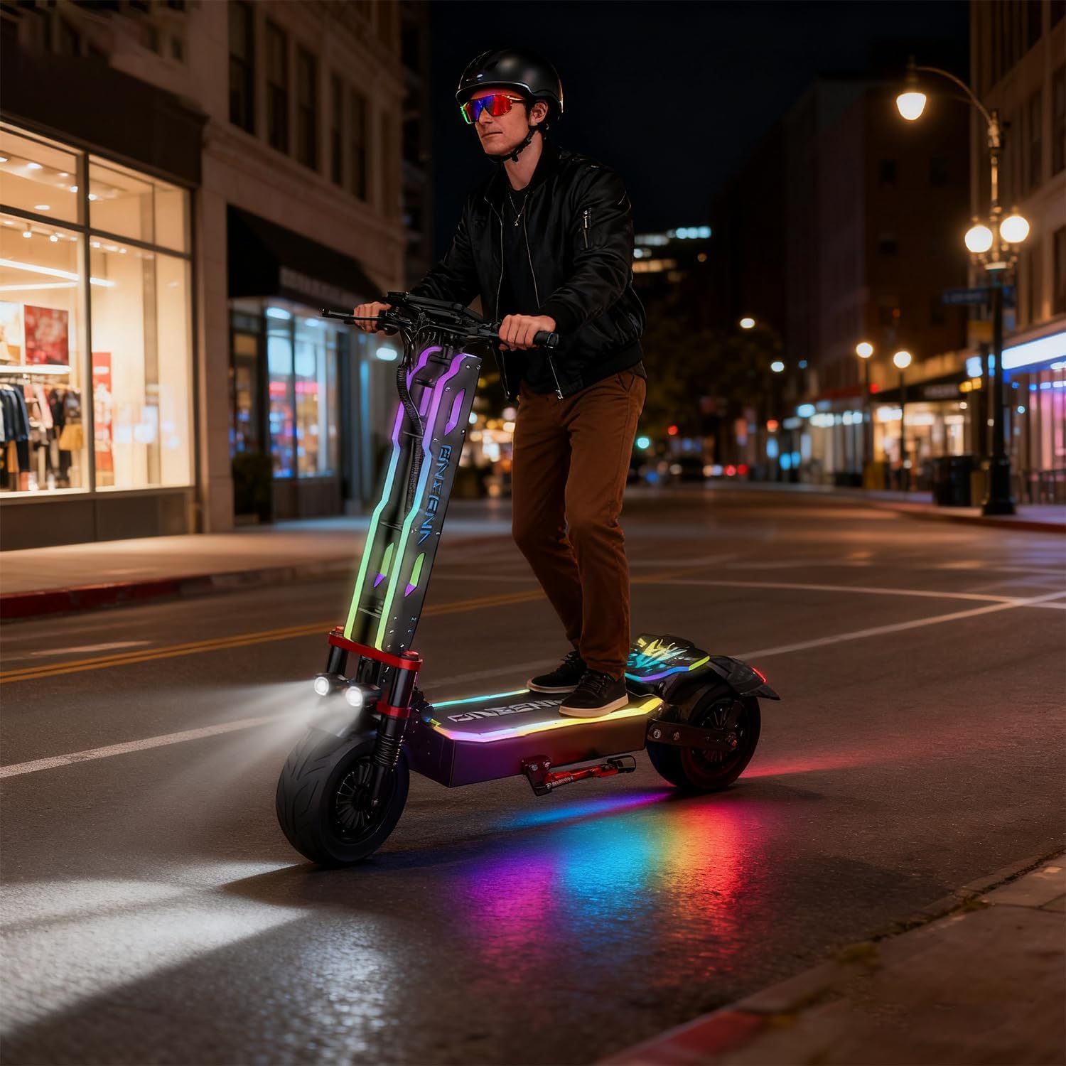 Dual Moter Electric Scooter Adults, Large Battery Support 60-70Miles Range, Supplied Seats and Front Bag, Commuter Scooter with Foldable Function GT9