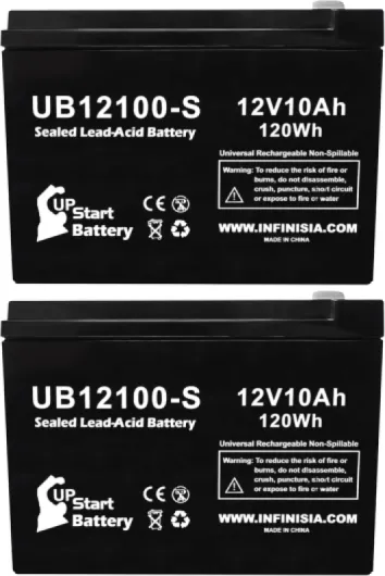 2 Pack 12V 10Ah Replacement for S500 Battery - 24V 10AH UB12100-S Scooter Battery for Stealth 1000, ST1000, S350, S400, S600, S180 SLA Sealed Lead Acid AGM