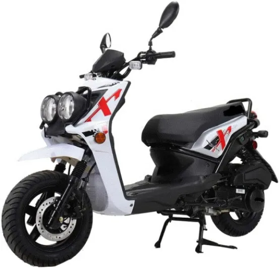 Rocket 150 Moped Street Gas Scooter 150cc Motorcycle Automatic Adult Bike with 12 inch Aluminum Wheels (Black) White
