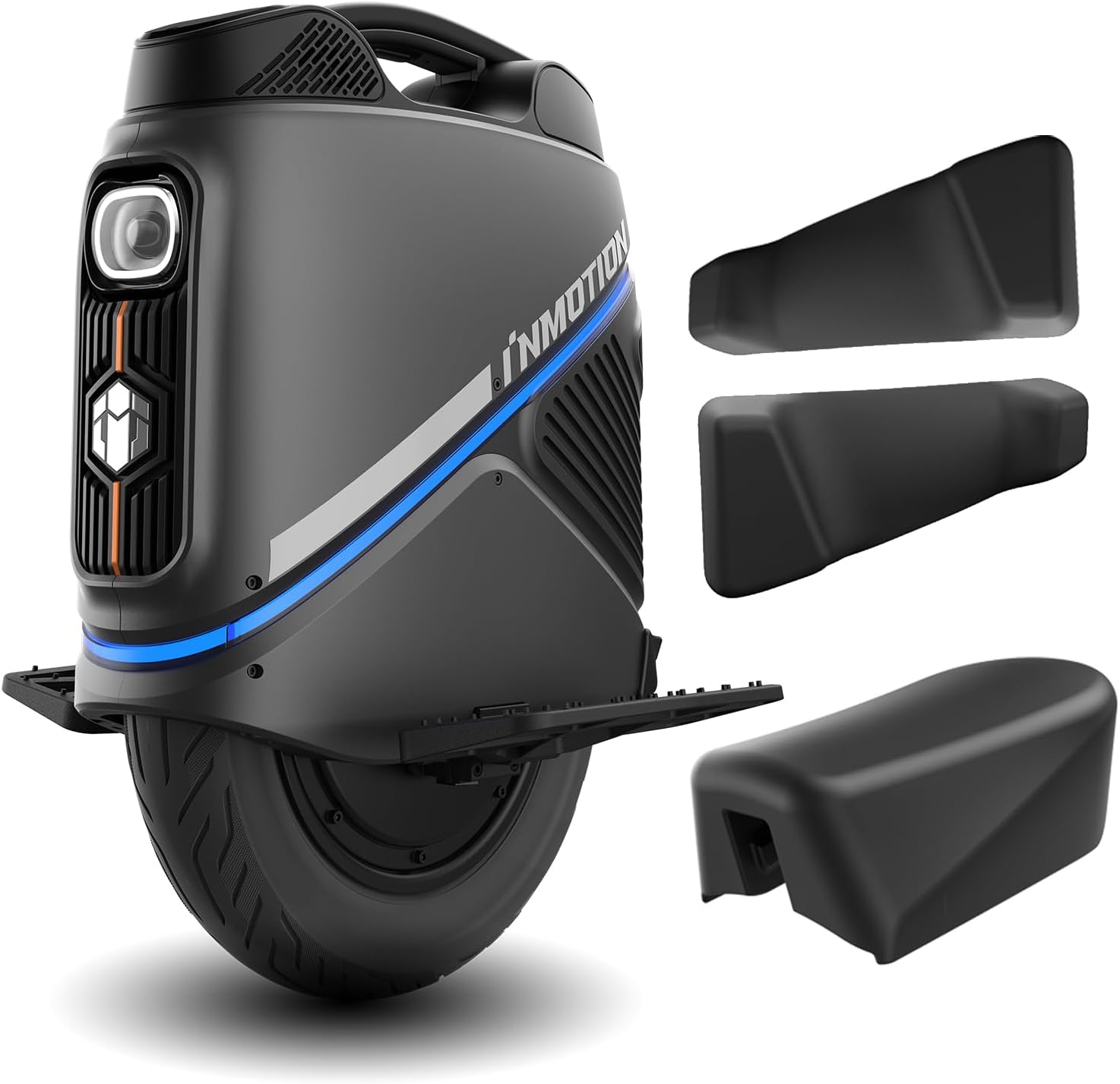 INMOTION V9 Electric Unicycle with Seat & Leg Pads for Adults – 16” Self-Balancing EUC with Suspension, One Wheel Scooter with GPS Tracking & Remote Lock (UL-2272 Certified)