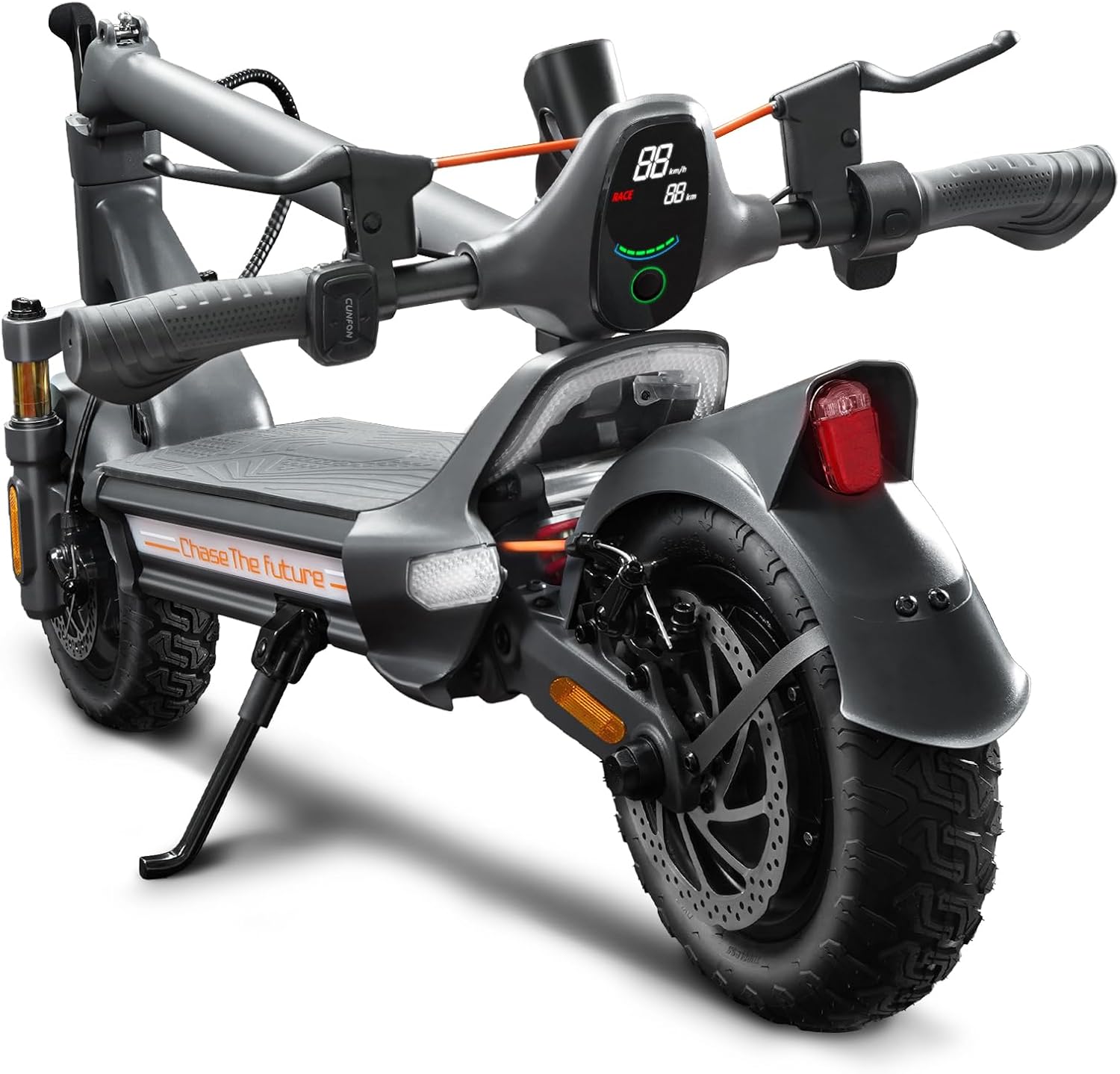 Electric Scooter, 1200W/3200W Motor, 31MPH Speed & 40-50 Miles Long Range,10.5'' Off Road Pneumatic Tire Scooter with Dual Brake & Dual Suspension Commuting E-Scooter for Adults and Teens RZ800(1200W Motor)