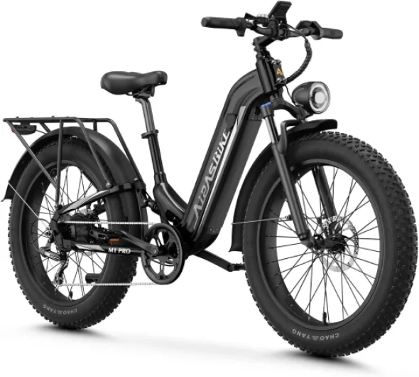 M1 Pro Electric Bike, 1800W Peak Motor Electric Bike for Adults, 48V 17.5Ah, 26'' x 4.0'' Fat Tire Electric Mountain Bike, Ebike with 85 Miles, 36MPH, 7 Speed 110Nm and Dual Suspension Black Standard