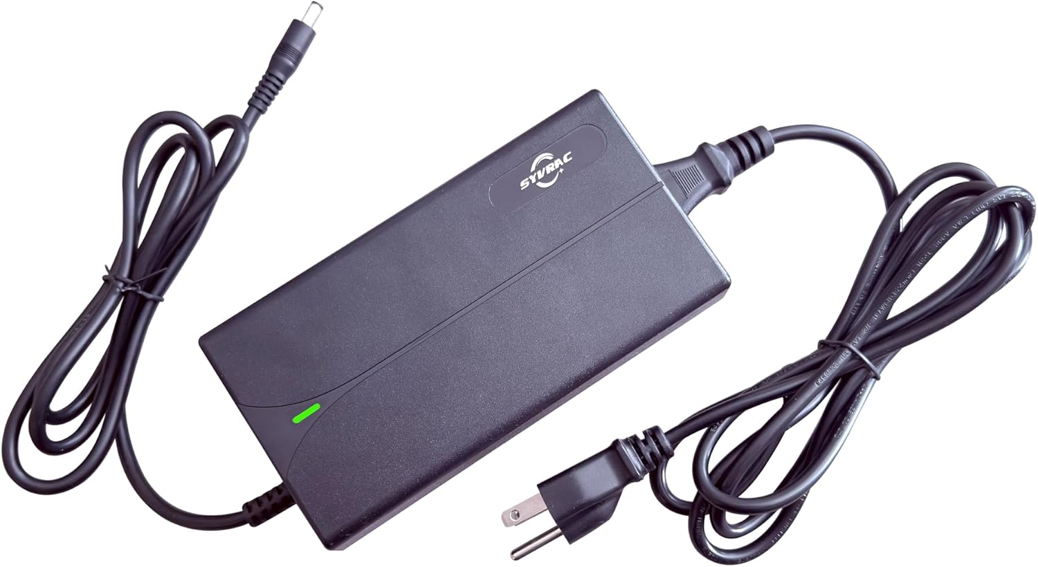 Syvrac 54.6V 2A Charger for 48V Lithium Batteries - E-Bike/Scooter/Hoverboard Charger，UL & FCC Certified with US Plug, DC 5.5x2.1mm Connector, Fast Charging & Overload Protection SSLC109V55M