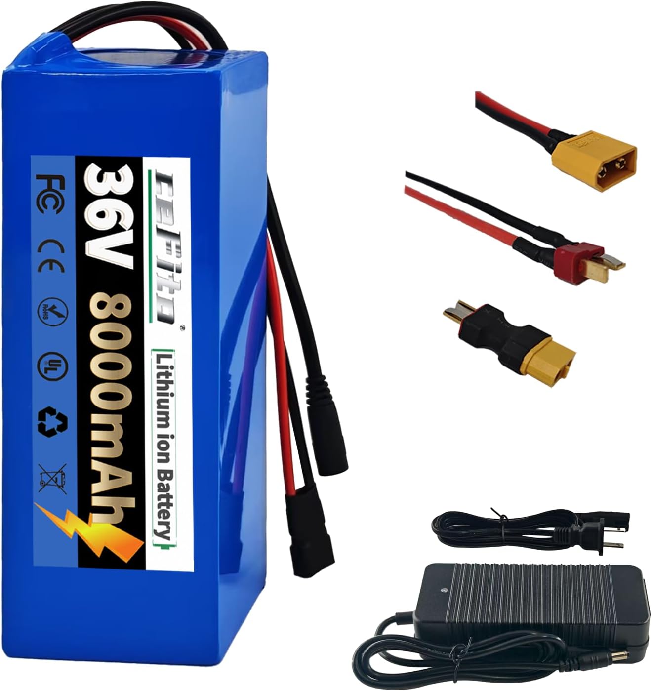 36V 8Ah Ebike Battery 36volt 8Ah E-Bike Lithium Battery 200W 400W 600W 800W 1000W Ebike Replacement Batteries for Electric Bikes, Electric Bicycles, Scooters, ATVs, Motorcycles