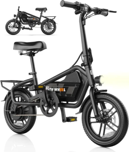 EB20 Electric Bike with 25 Miles PAS Range, Peak 650W Motor & 20 MPH, 3 Speed Modes & 14" Tires, Mini Foldable Electric Bikes for Adult with Adjustable Seat, Commuting E Bikes with Key