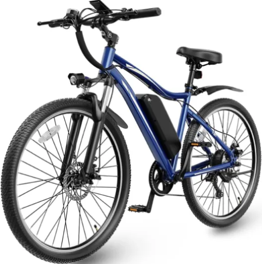 Electric Bikes for Adults, 27.5" E Bikes for Adults with 1200W Peak Motor, 28 MPH, 50+ Miles Range Electric Bicycle, E Mountain Bike with 48V 10.4AH Removable Battery Blue