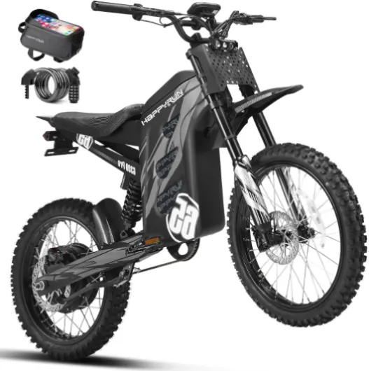 G300 Pro Electric Dirt Bike for Adults, 72V 30Ah Battery, 6500W Motor, 50 MPH Speed, 70 Mile Range, 350 Lbs Load Capacity, Hydraulic Brakes black