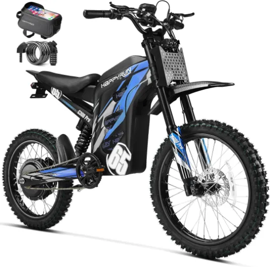G300 Pro Electric Dirt Bike for Adults, 72V 30Ah Battery, 6500W Motor, 50 MPH Speed, 70 Mile Range, 350 Lbs Load Capacity, Hydraulic Brakes blue