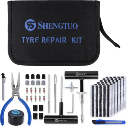 Universal Portable Tire Repair Kit 62PCS - Easy to Use and Well Packaged, Ideal for Emergency Situations Perfect for Car, Autos, ATV, UTV, Truck, Motorcycle, RV, etc.