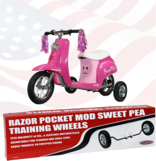 USA Wheels for Tots Training Wheels for Razor Pocket Mod Scooter - 1802-UT-H-Pocket Razor Sweet Pea Pocket Mod