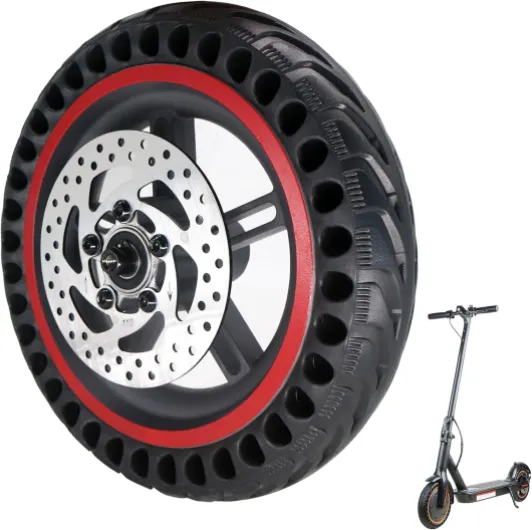 8.5'' Electric Scooter Replacement Rear Wheel – Solid Tire with Wheel Hub & 110mm Brake Disc - Compatible with Gotrax GXL V2, GL2, XR, Rival, APEX MAX, Hiboy S2 V2