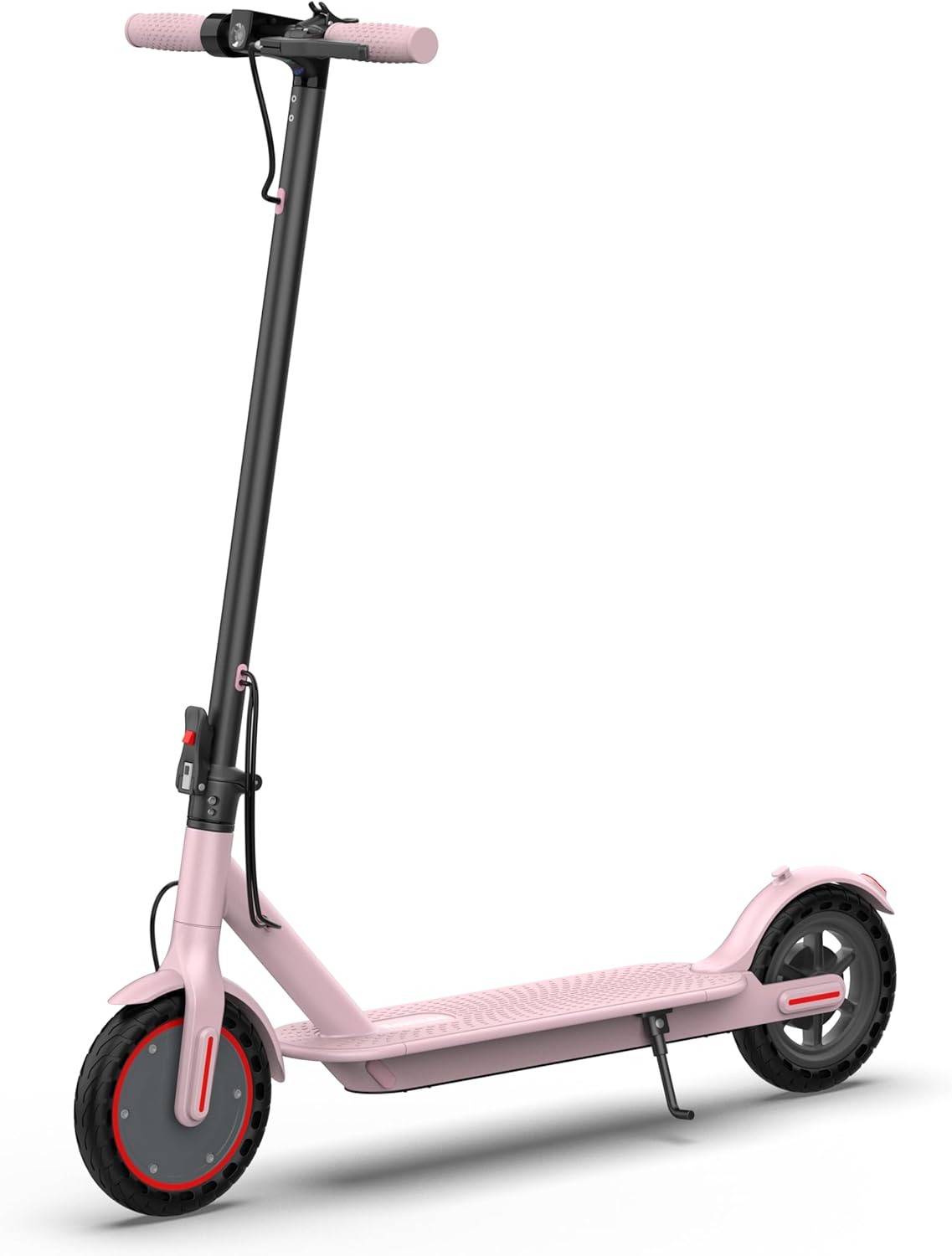 Electric Scooter - 8.5"/10'' Solid Tires, 350W/500W Motor, Up to 19-22MPH and 21-24Miles Long-Range Portable Commuting Scooter for Adults with Double Braking System and App 350W 8.5'' 15Miles Pink
