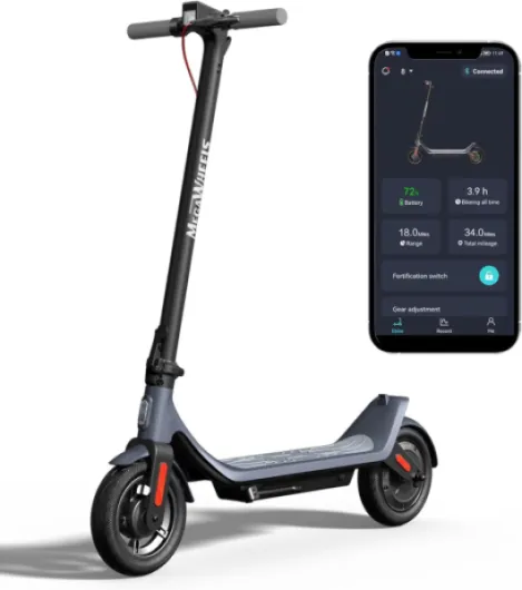 Electric Scooter with 10in Pneumatic Tires, 10.2Ah Battery, 19 Miles, 350W Motor, 15.5MPH, 265lbs Max Load, APP Control, Cruise Control, Foldable E Scooter for Adults and Teens, UL2272 10in Tire/350W/19miles