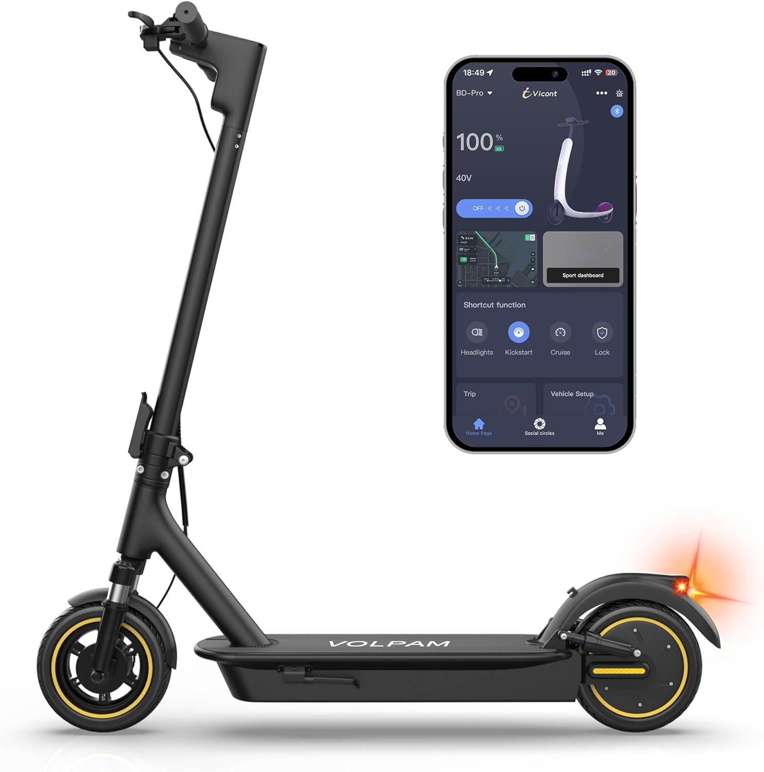 10 Inches Electric Scooter, Dual Suspension, 21 MPH Top Speed, 500W Powerful Motor, 28 Miles Long Range, Dual Braking, Max Load 264 lbs 10"-28Miles-Dual Suspension-500W