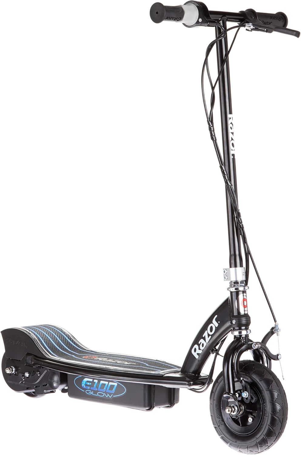 Seated Electric Scooter for Ages 13+, 40-Min Ride Time, Twist-Grip Throttle, Pneumatic Tires, Removable Padded Seat 100 Series Black/Glow