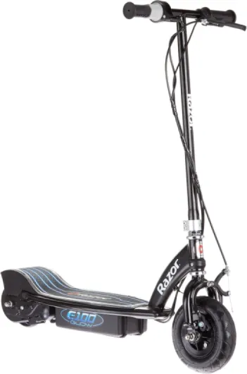 Seated Electric Scooter for Ages 13+, 40-Min Ride Time, Twist-Grip Throttle, Pneumatic Tires, Removable Padded Seat 100 Series Black/Glow