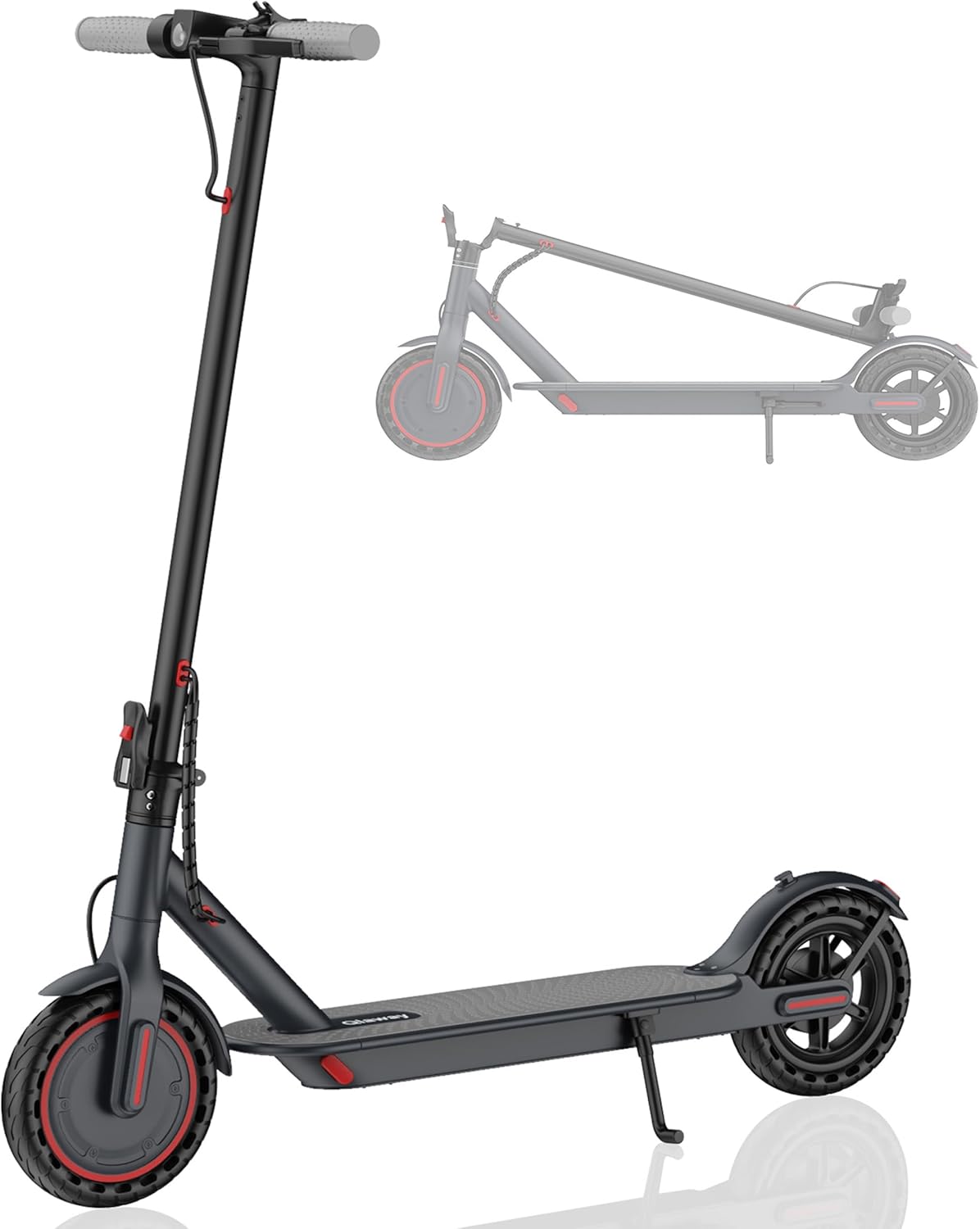Electric Scooter for Adults, 350W/500W Motor, Up to 22 Miles Long Range, 8.5" /10" Solid Tires, 265 lbs Load Capacity, Foldable Commuting e-Scooter with Dual Braking System and App 5.2Ah-350W-Black