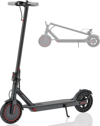Electric Scooter for Adults, 350W/500W Motor, Up to 22 Miles Long Range, 8.5" /10" Solid Tires, 265 lbs Load Capacity, Foldable Commuting e-Scooter with Dual Braking System and App 5.2Ah-350W-Black