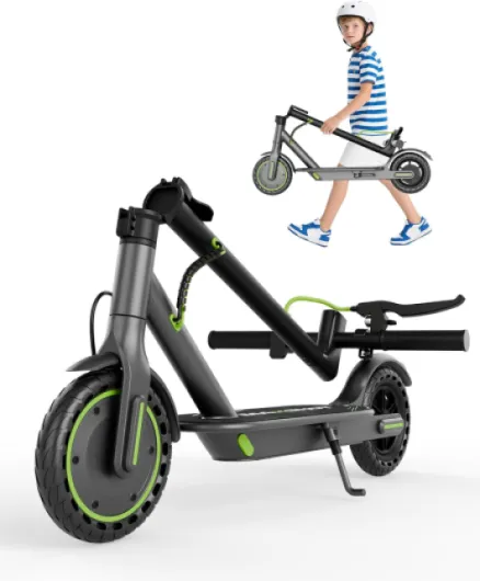 Electric Scooter Adults & Big Kids, Top Speed 9/16/19/22MPH, 10/12/16/21/50Miles Range, 6.5"/8.5"/14" Tires Folding Commuter Escooter with Dual Suspension for Commuting, APP Control 19MPH-350W-Green