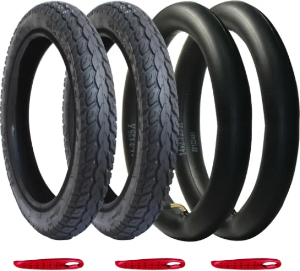 Libereco 2 Pack Electrc Bike Tire 14x2.125 (57-254) with 2 Bent Valve Tubes 3 Tire Levers Anti-slip Folding E-bike Tire, Kids Bike Tire 2 Tires&2 Tubes 14x2.125"(57-254)