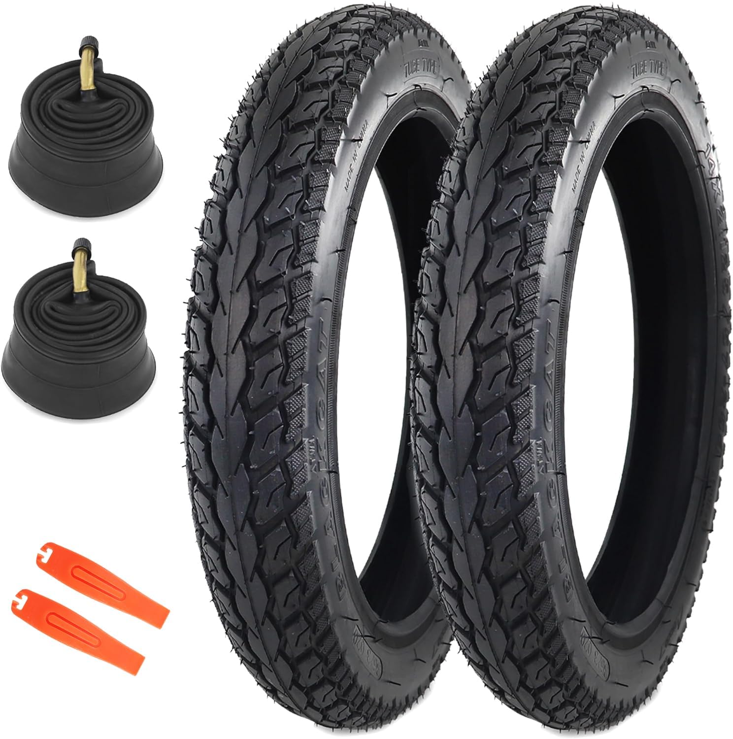 2 Pack E-Bike Tire Kids Bike Tire 14x2.125 with 2 Tubes Strong Grip Compatible Replacement Bicycle Tire for Electrc Bicycle 14"x2.125" 2 Tires & 2 Tubes