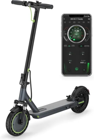 Electric Scooter - 8.5"/10'' Solid Tires, 350W/500W Motor, Up to 19-22MPH and 21-24Miles Long-Range Portable Commuting Scooter for Adults with Double Braking System and App 350W 23Miles 8.5" Dual shock absorber