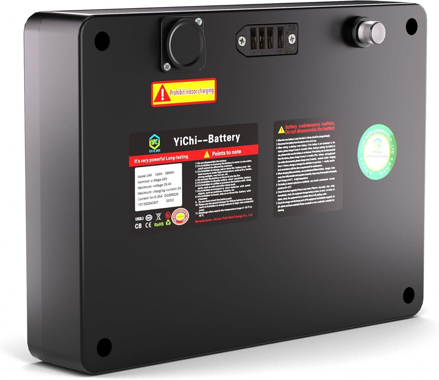 Mobility Scooter Spare Lithium Battery Accessories for YL-985 Mobility Scooters, 24V 12AH, Provides 12.4 Miles Range black 24V 12AH