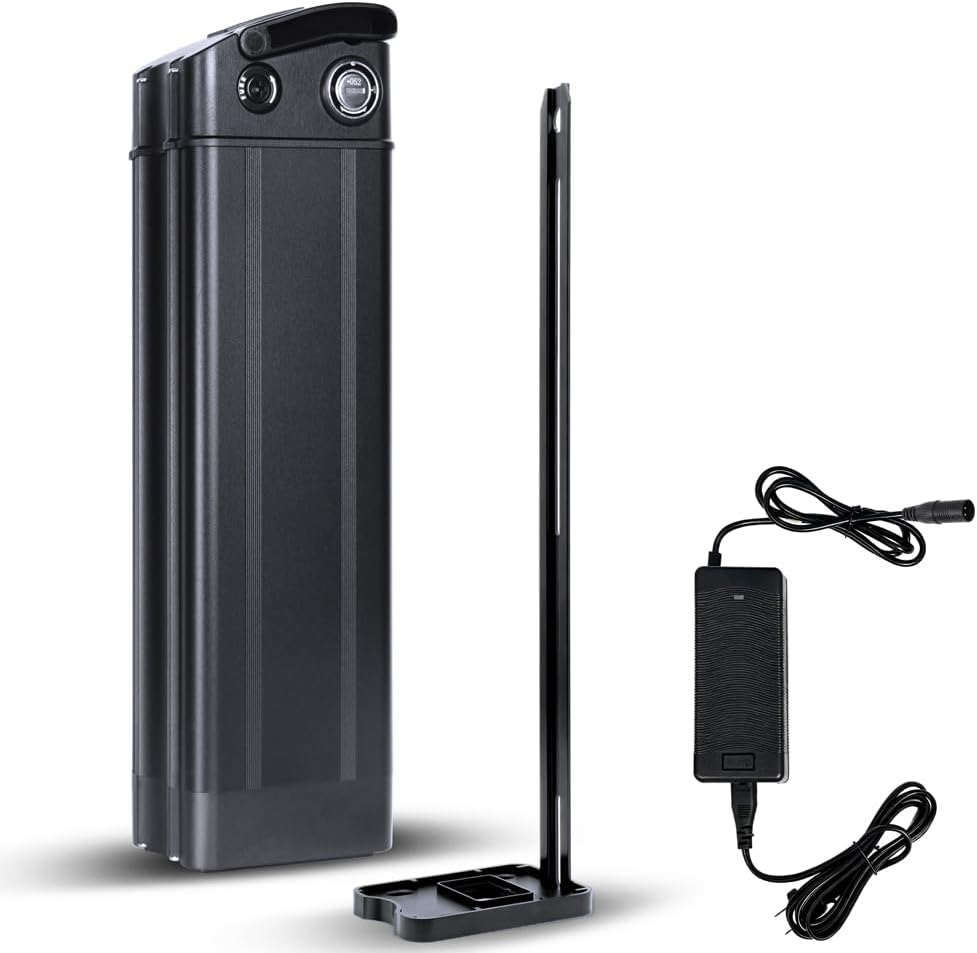 48V 36V E-Bike Battery, Silver Fish Lithium Batteries 30A BMS, Safe Lock, Led Indicator Light for Controller 200W-1000W Motor (48V 15AH)