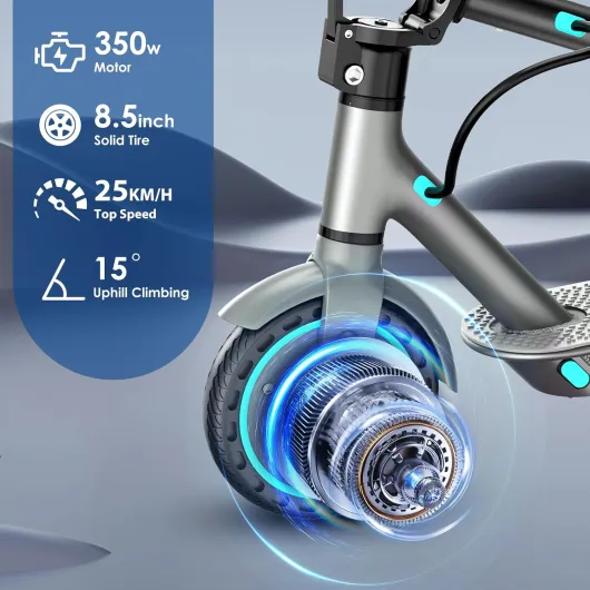 Electric Scooter for Adults,8.5/10" Tires,Powerful 500W Motor,Max 35/38/45KM Long Range,Top Speed 25Km/h,Lightweight and Foldable Scooter,Dual Lighting System and Drum Brake,Smart APP Control 35KM/Blue/8.5